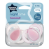 Ортодонтични залъгалки Tommee Tippee NIGHT TIME 6-18м, в бяло и розово, в кутия за стерилизиране