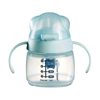 Неразливаща се чаша с мек накрайник и дръжки Tommee Tippee Soft Spout Bacshield Синя