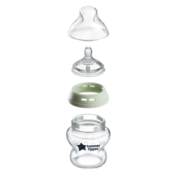 Стъклено бебешко шише за хранене Tommee Tippee Easi-Vent 150 мл
