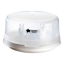 Парен стерилизатор за микровълнова фурна Tommee Tippee Micro Steri с включена ортодонтична залъгалка 0-6м