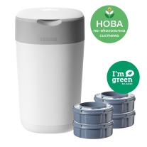 Хигиенен кош за памперси Tommee Tippee Twist&Click Бял с 4 бр. резервни касети