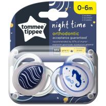Ортодонтични залъгалки Tommee Tippee Night Time Морско конче 0-6м