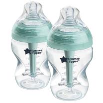 Комплект от самостерилизиращи се бебешки шишета за хранене Tommee Tippee Advanced Anti-Colic+ 260 мл