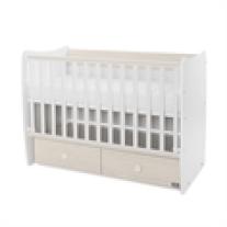 Трансформиращо се легло Lorelli - Matrix, 60 х 120 cm, бяло/светъл дъб