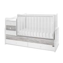 Трансформиращо се легло Lorelli - Maxi Plus, 70 х 160 cm, бяло/арт