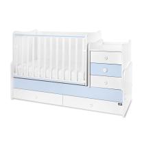 Трансформиращо се легло Lorelli - Maxi Plus, 70 х 160 cm, бяло/baby blue
