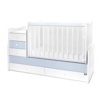 Трансформиращо се легло Lorelli - Maxi Plus, 70 х 160 cm, бяло/baby blue