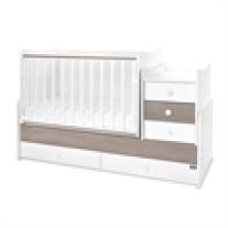 Трансформиращо се легло Lorelli - Maxi Plus, 70 х 160 cm, бяло/кафе
