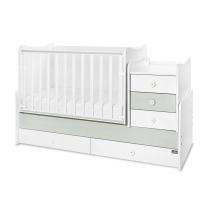 Трансформиращо се легло Lorelli - Maxi Plus, 70 х 160 cm, бяло/milky green