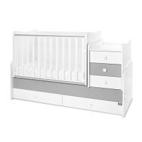 Трансформиращо се легло Lorelli - Maxi Plus, 70 х 160 cm, бяло/stone grey