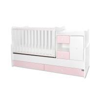 Трансформиращо се легло Lorelli - MiniMax 190/72 см, бяло/orchid pink