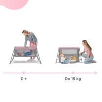 Бебешка кошара сгъваема KinderKraft MOVI, Розова