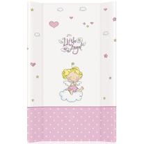 Твърда подложка за повиване Lorelli - 50 х 80 cm, Little Angel, бялa/розовa