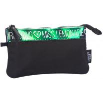 Ученически несесер Miss Lemonade Holo - Черен, 1 цип