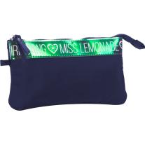 Ученически несесер Miss Lemonade Holo - Тъмносин, 1 цип