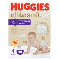 HUGGIES Elite Soft пелени гащички, размер 4, 9 – 14 КГ, 38 броя
