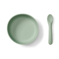 Комплект Силиконова Купа С Вакуум И Лъжичка Mint Vital Baby 4М+