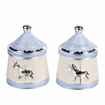 Посребрени кутийки за зъбче и кичур Widdop Bambino Blue Carouse