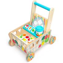 Melissa & Doug - Дървена количка - сортер с хранителни продукти