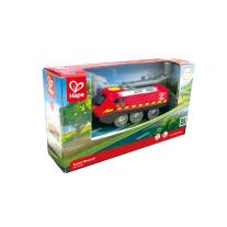 Захранващ енергиен влак с манивела и USB Hape, Червен