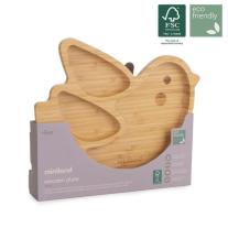 Miniland Eco Friendly Дървена чиния с вакуум Птичка - 89473