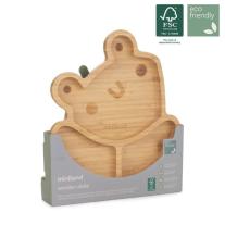 Miniland Eco Friendly Дървена чиния с вакуум Жабка - 89472