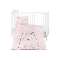Бебешки спален комплект 5 части KIKKA BOO Bear with me Pink