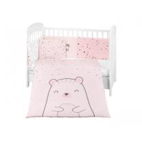 Бебешки спален комплект 6 части 60/120 KIKKA BOO Bear with me Pink