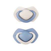 Комплект от симетрични силиконови залъгалки Canpol babies, PURE COLOR - 2бр, 0-6 м., сини