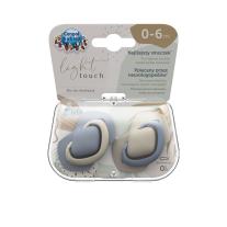 Комплект от симетрични силиконови залъгалки Canpol babies, PURE COLOR - 2бр, 0-6 м., сини