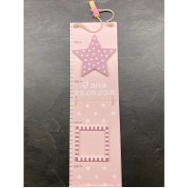 Дървен метър за измерване на височина розов - Звезди Jabadabado