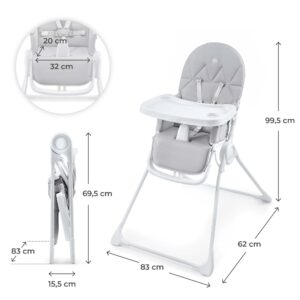 Kinderkraft BINCI столче за хранене LIGHT GREY