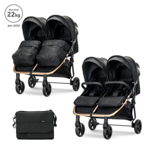 Бебешка количка за близнаци Lorelli Duo, BLACK