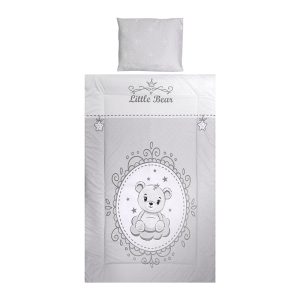 Бебешки спален комплект от 3 части Lorelli - Cosy, Мечо, сив