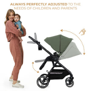 Kinderkraft YOXI бебешка количка 3в1 MYSTIC GREEN