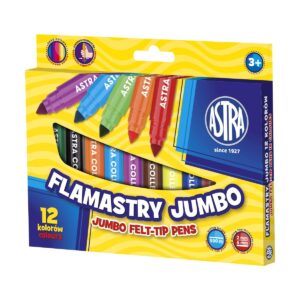 Комплект флумастери, Astra, Jumbo, 12 цвята