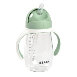 Неразливаща се чашка със сламка Beaba, 300 мл, Sage Green