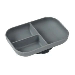 Силиконова чиния с вакуум и отделения BEABA, Mineral Grey