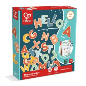 Образователен комплект, Hape, Магнитни букви, 70 броя