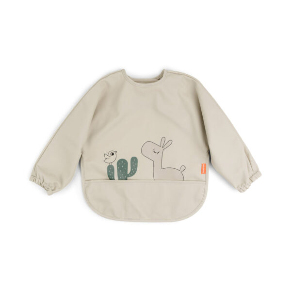 Sleeved-pocket-bib-Lalee-Sand-Front-1