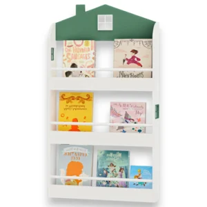 Детска Етажерка за Книги и Играчки GINGER HOME Къщичка, 3 Рафта, Дървo
