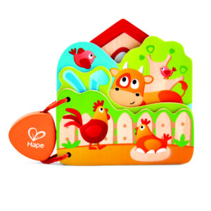 Бебешка дървена книжка, Hape, Домашни животни