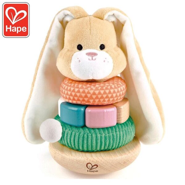 Hape Дървена пирамида за нанизване Зайче H0407