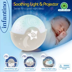 Прожектор с успокояваща светлина 3 в 1, Infantino, Екрю