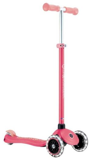 Детска тротинетка Globber със светещи колела PRIMO PLUS GLOW LIGHTS, Корал
