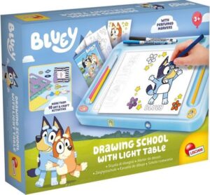 Творчески комплект, Lisciani, Bluey, Училище по рисуване със светеща дъска