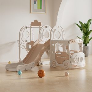 Детски център за игра 4 в 1, Feelkids Автобус в кафяв цвят