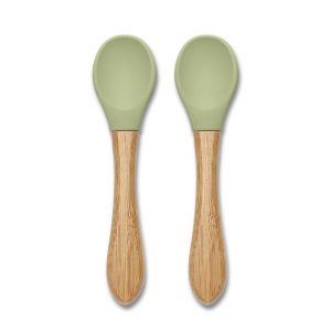 Силиконови лъжички С БАMБУК Lorelli - 2 бр. NATURAL FRESH GREEN