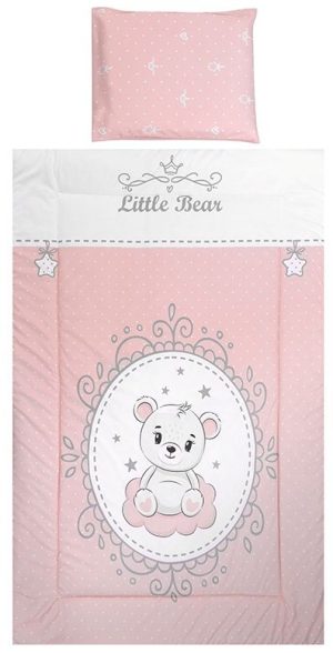 Бебешки спален комплект от 3 части Lorelli - Cosy, Мечо, розов