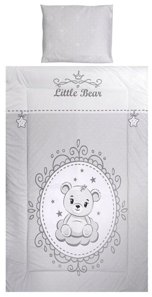 Бебешки спален комплект от 3 части Lorelli - Cosy, Мечо, сив